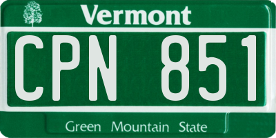 VT license plate CPN851