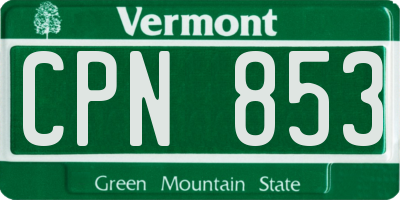 VT license plate CPN853