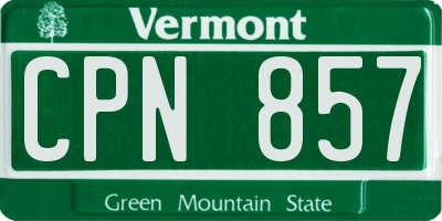 VT license plate CPN857
