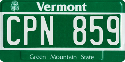 VT license plate CPN859