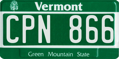 VT license plate CPN866