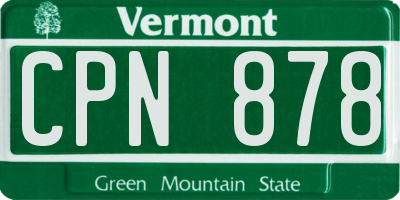 VT license plate CPN878