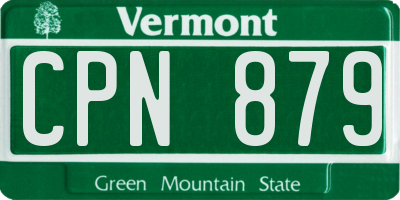 VT license plate CPN879