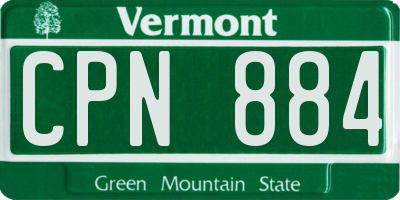 VT license plate CPN884