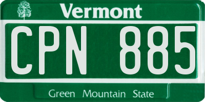 VT license plate CPN885