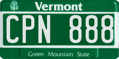 VT license plate CPN888