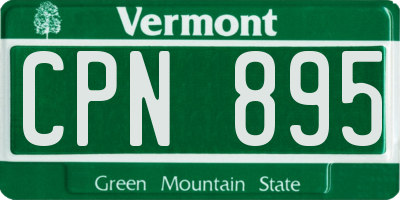 VT license plate CPN895