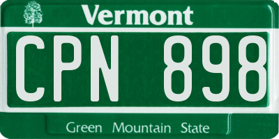 VT license plate CPN898