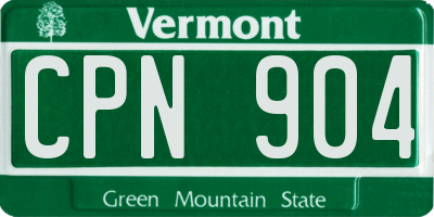 VT license plate CPN904