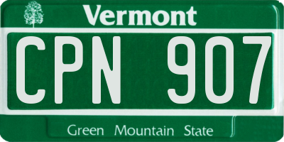 VT license plate CPN907
