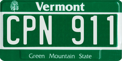 VT license plate CPN911