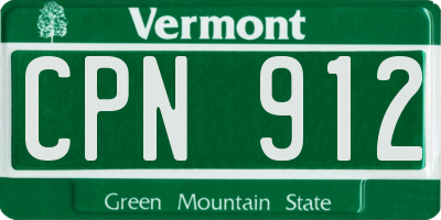 VT license plate CPN912