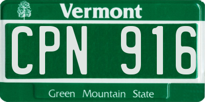 VT license plate CPN916