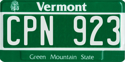 VT license plate CPN923