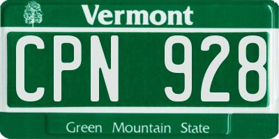 VT license plate CPN928