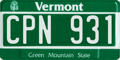 VT license plate CPN931