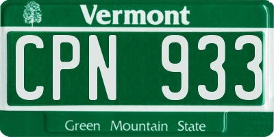 VT license plate CPN933