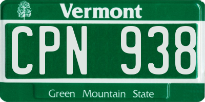 VT license plate CPN938