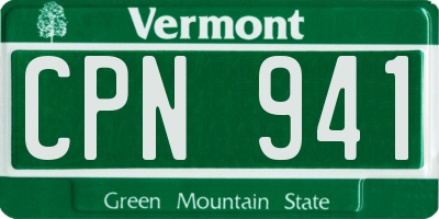 VT license plate CPN941