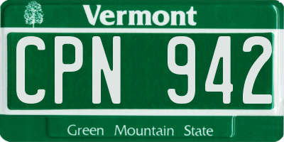 VT license plate CPN942