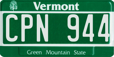 VT license plate CPN944