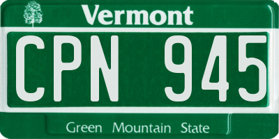 VT license plate CPN945