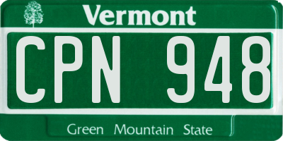 VT license plate CPN948
