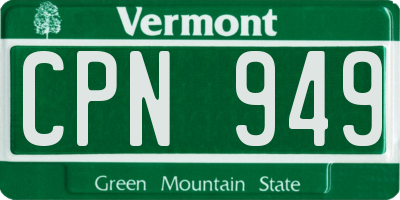VT license plate CPN949