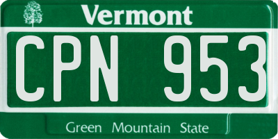 VT license plate CPN953