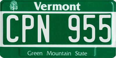 VT license plate CPN955