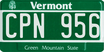 VT license plate CPN956