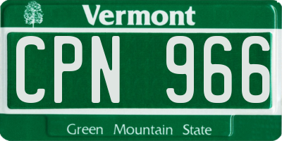 VT license plate CPN966