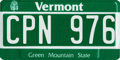 VT license plate CPN976