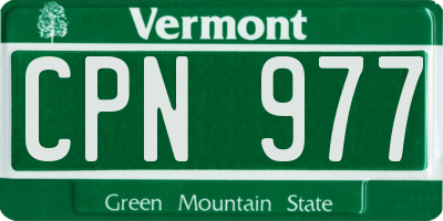 VT license plate CPN977