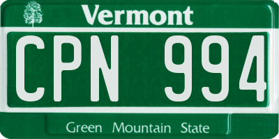 VT license plate CPN994