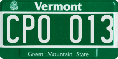 VT license plate CPO013