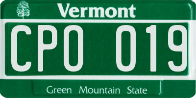VT license plate CPO019
