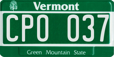 VT license plate CPO037