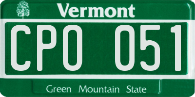 VT license plate CPO051