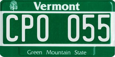 VT license plate CPO055
