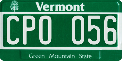 VT license plate CPO056