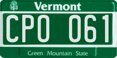 VT license plate CPO061