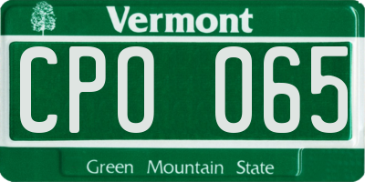 VT license plate CPO065