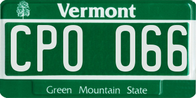 VT license plate CPO066