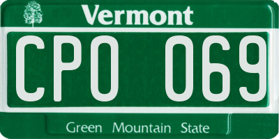 VT license plate CPO069