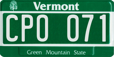 VT license plate CPO071