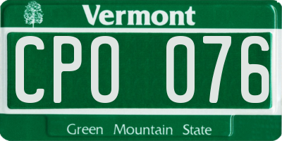 VT license plate CPO076