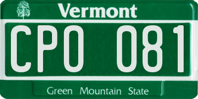 VT license plate CPO081