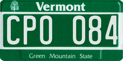 VT license plate CPO084