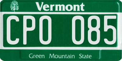 VT license plate CPO085